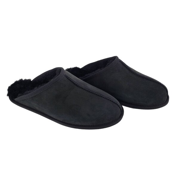 Kirkland 8 Slippers Sheepskin Men Shearling Suede Real Fur Slides House Shoes - Picture 9 of 15